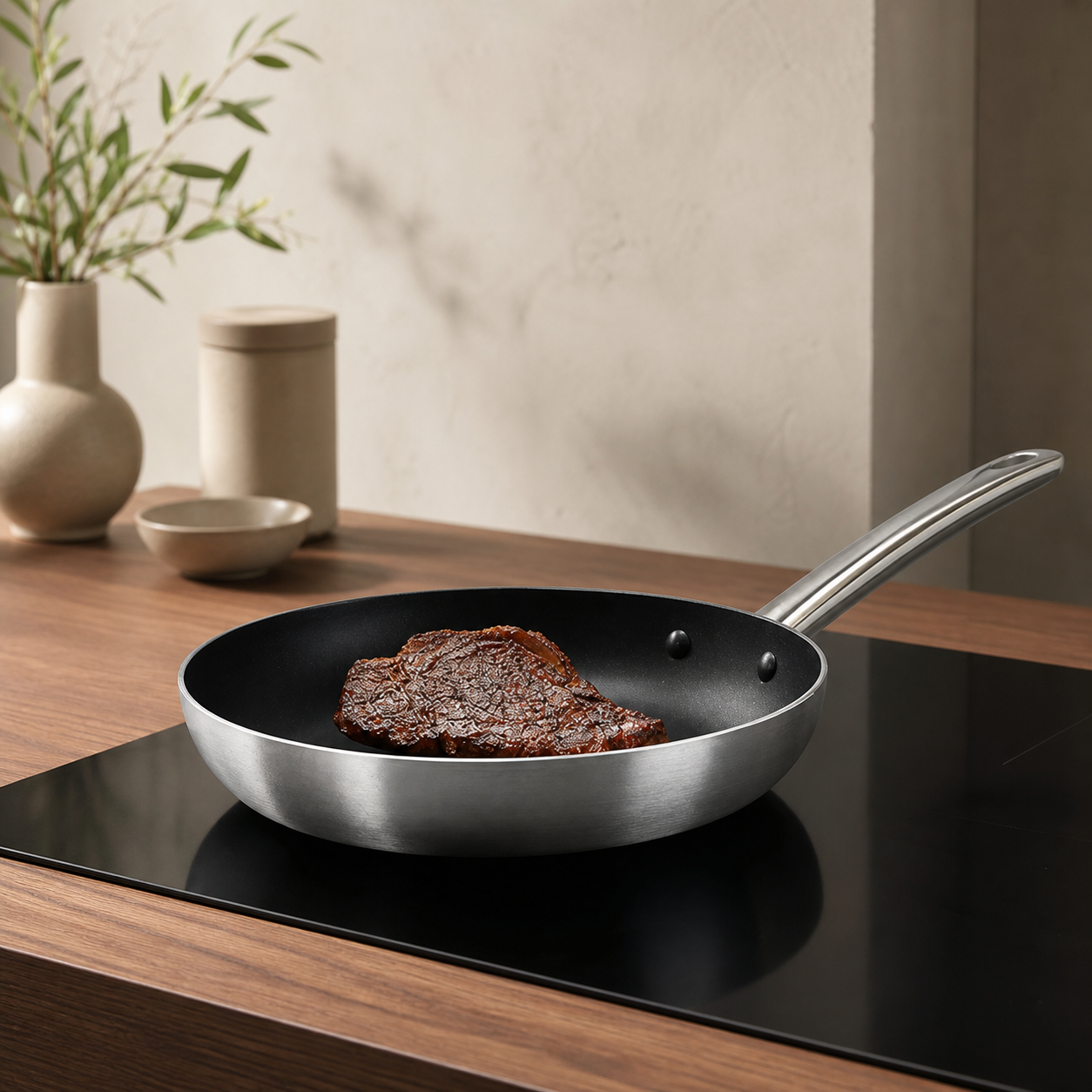 Non-Stick Aluminum Frying Pan in use
