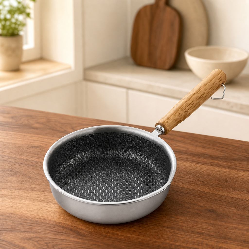 Deep Stainless Steel Mini Frying Pan bowl profile