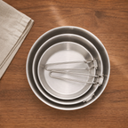 Folding Handle Stainless Steel Frying Pan nested storage