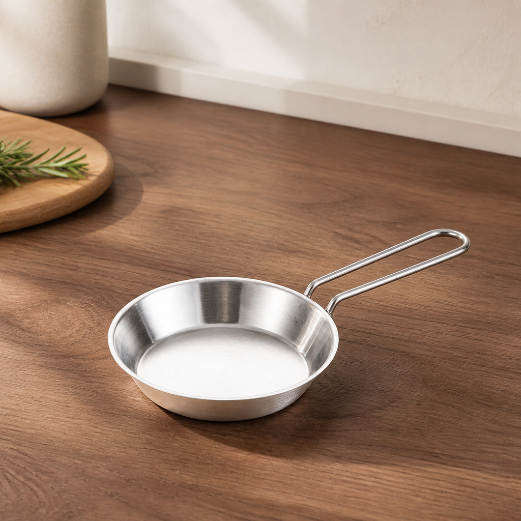 Folding Handle Stainless Steel Frying Pan material detail