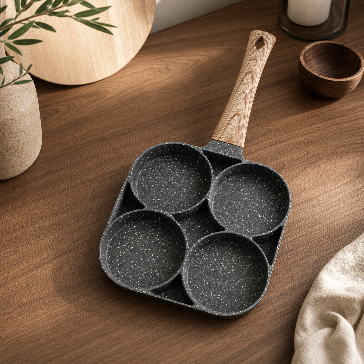 Maifan Stone Egg Frying Pan square overhead view