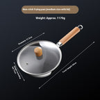 316 Stainless Steel Honeycomb Frying Pan 20cm with glass lid