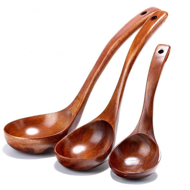 Long-Handled Bamboo Soup Spoon