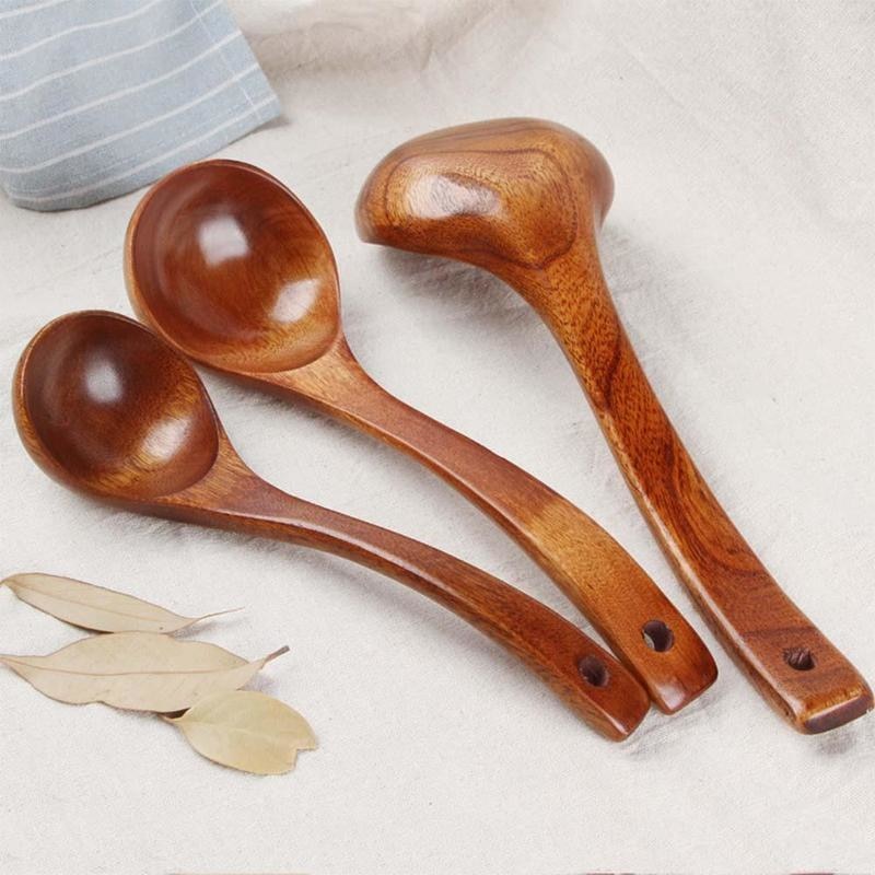 Long-Handled Bamboo Soup Spoon