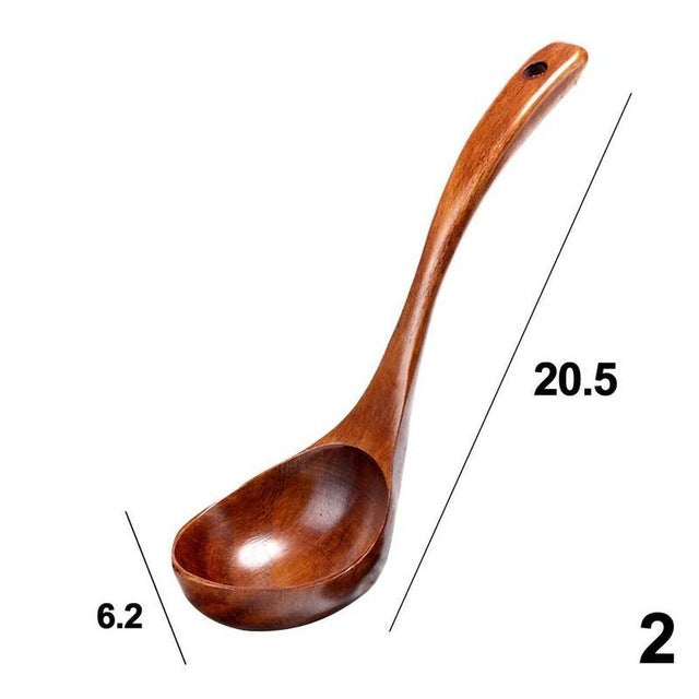 Long-Handled Bamboo Soup Spoon