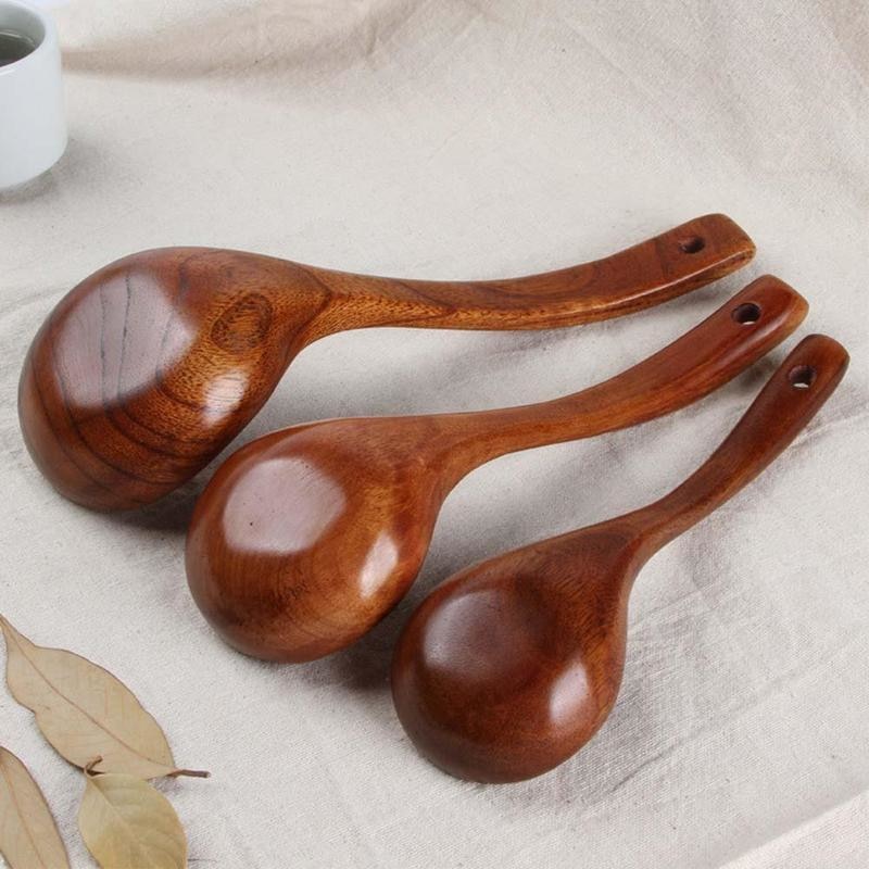 Long-Handled Bamboo Soup Spoon