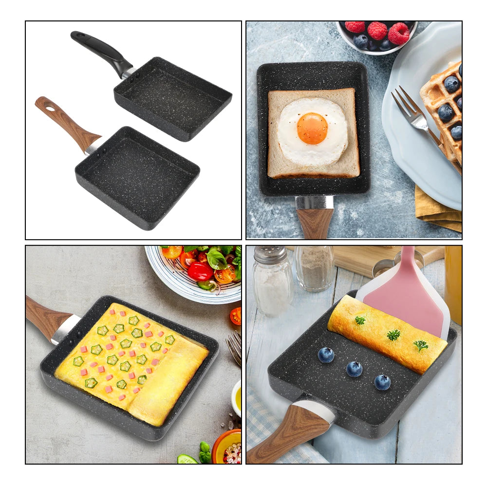 Cookware Fry Egg Pancake Kitchen Pot Mini Non-Stick Pan Black Breakfast Make Frying Pan