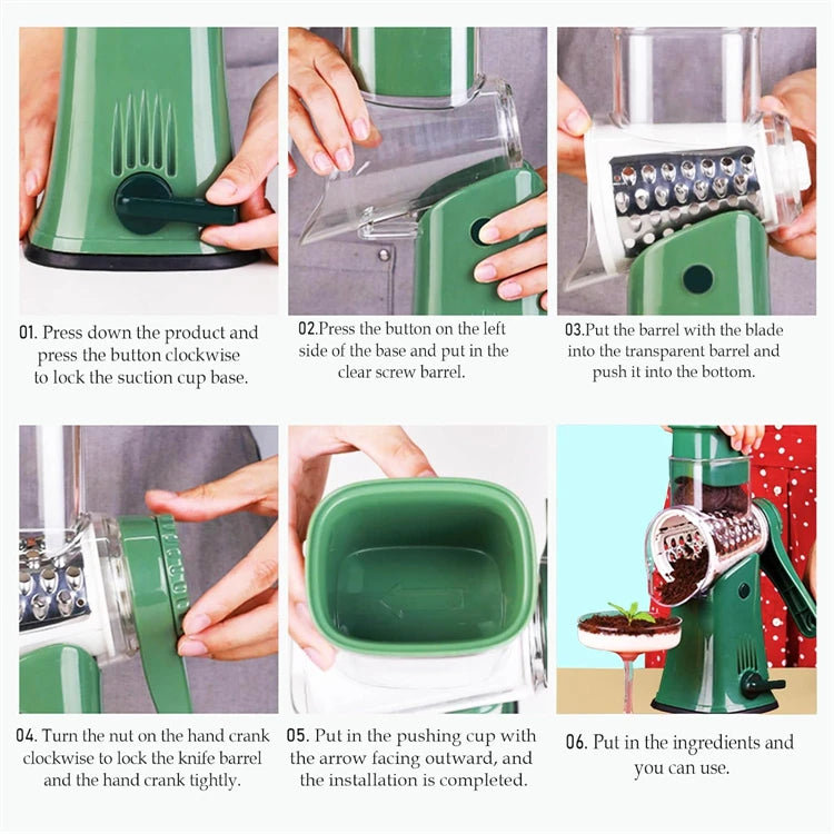 5-in-1 Rotary Cheese Grater | Karu Cookware