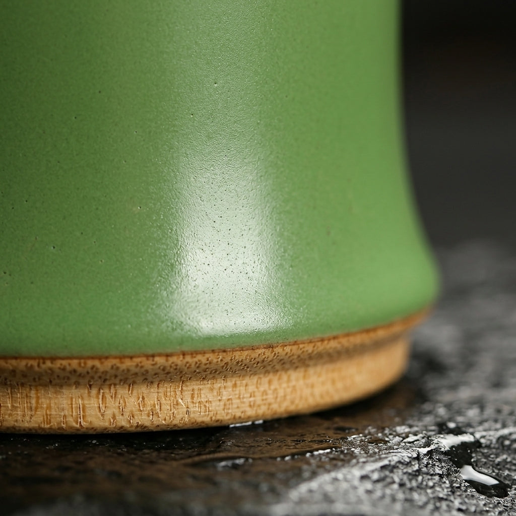 Bamboo Ceramic Teacup Glaze Detail