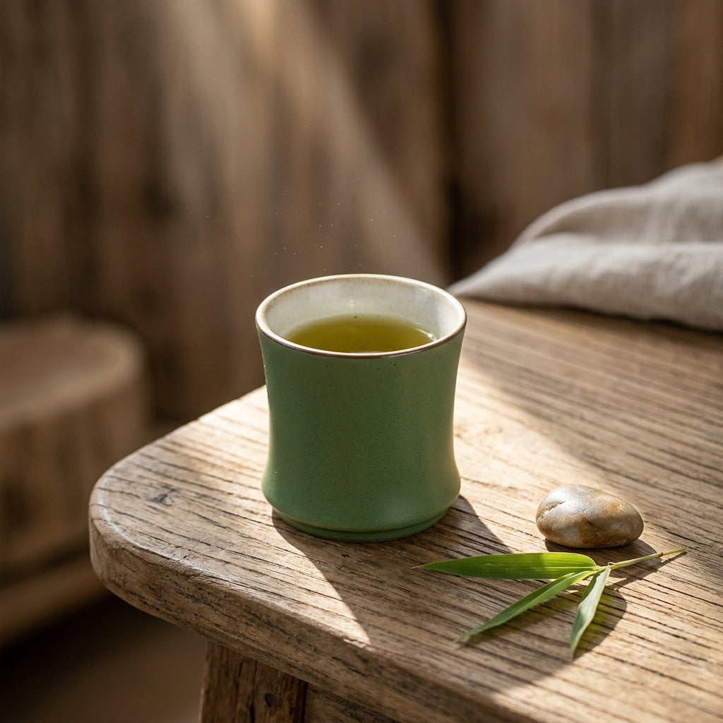 Bamboo Ceramic Teacup Editorial Image