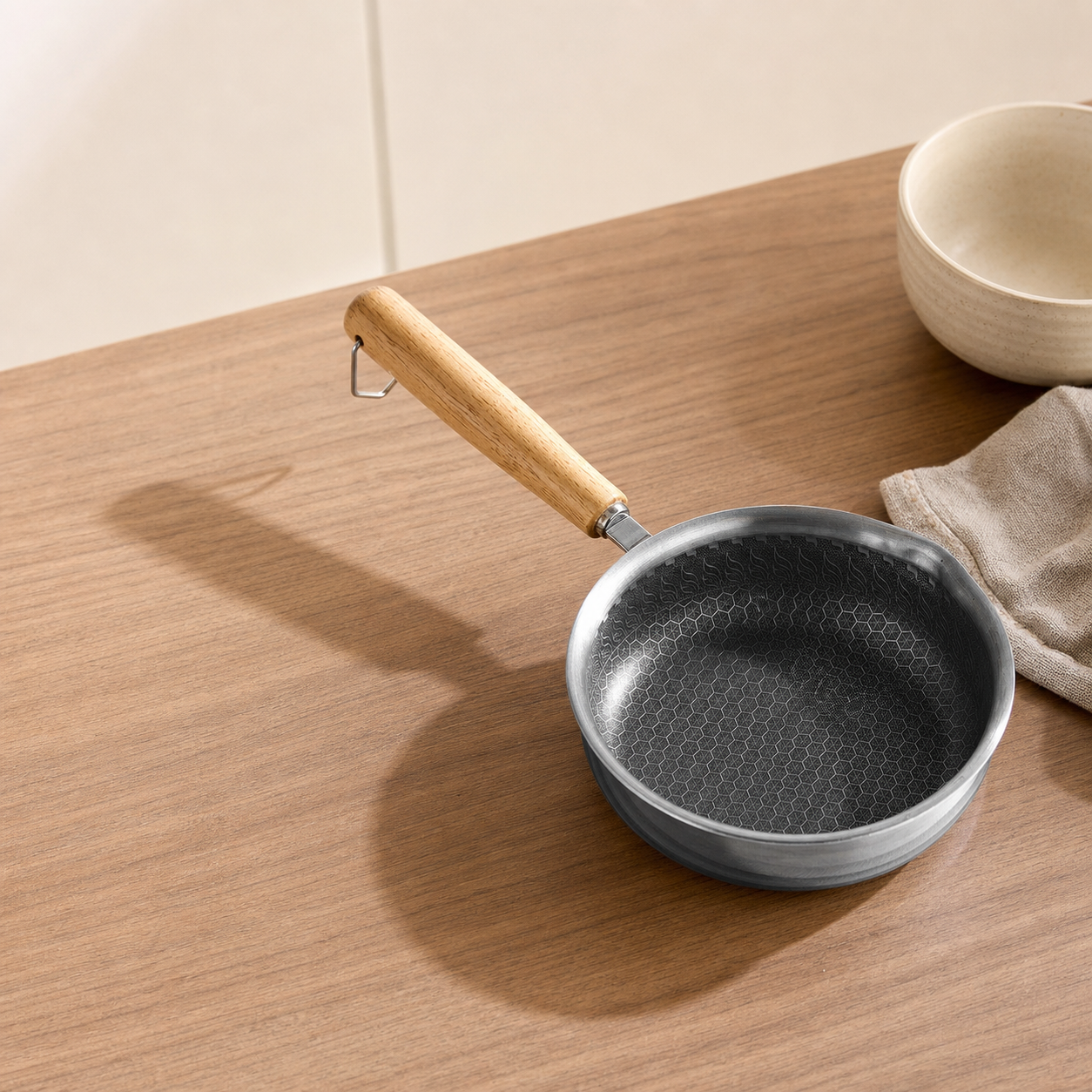 Deep Stainless Steel Mini Frying Pan editorial