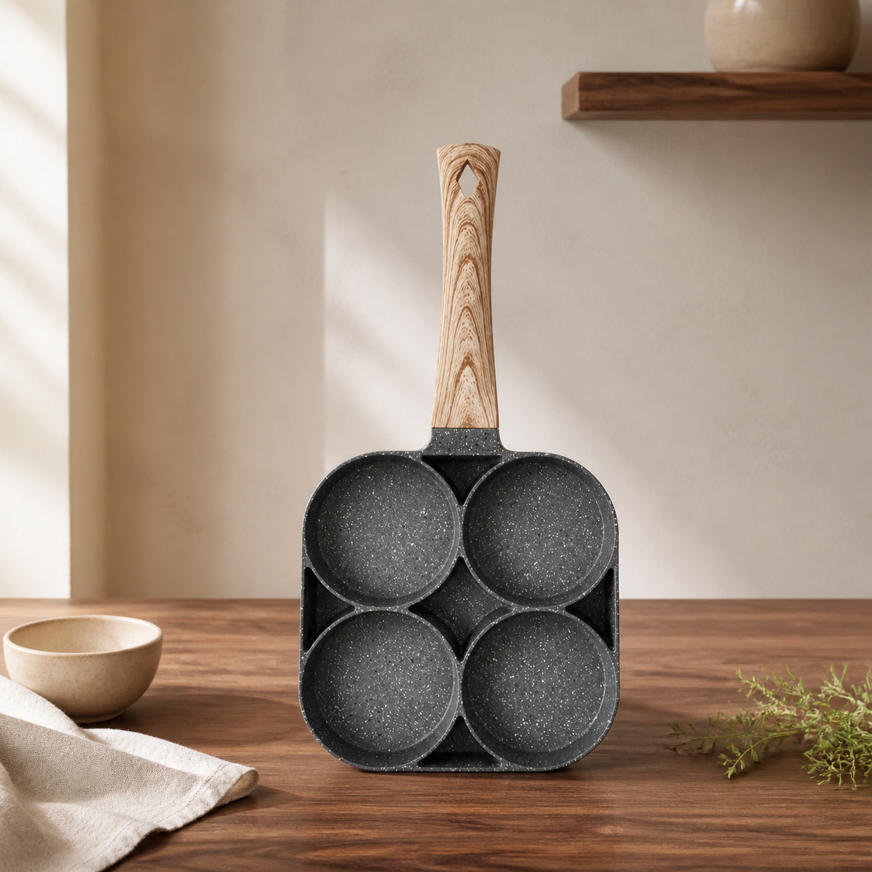 Maifan Stone Egg Frying Pan editorial image