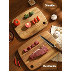 Acacia cutting board use and reversible design
